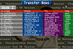 Championship Manager: End of 1994 Season Data Up-date Disk abandonware