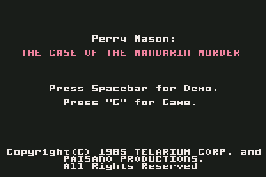 Perry Mason: The Case of the Mandarin Murder 0