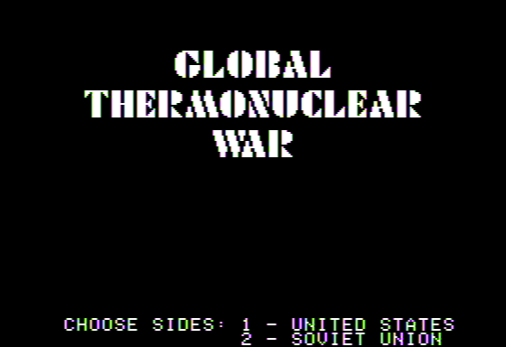 Global Thermonuclear War abandonware