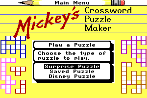 Mickey's Crossword Puzzle Maker abandonware